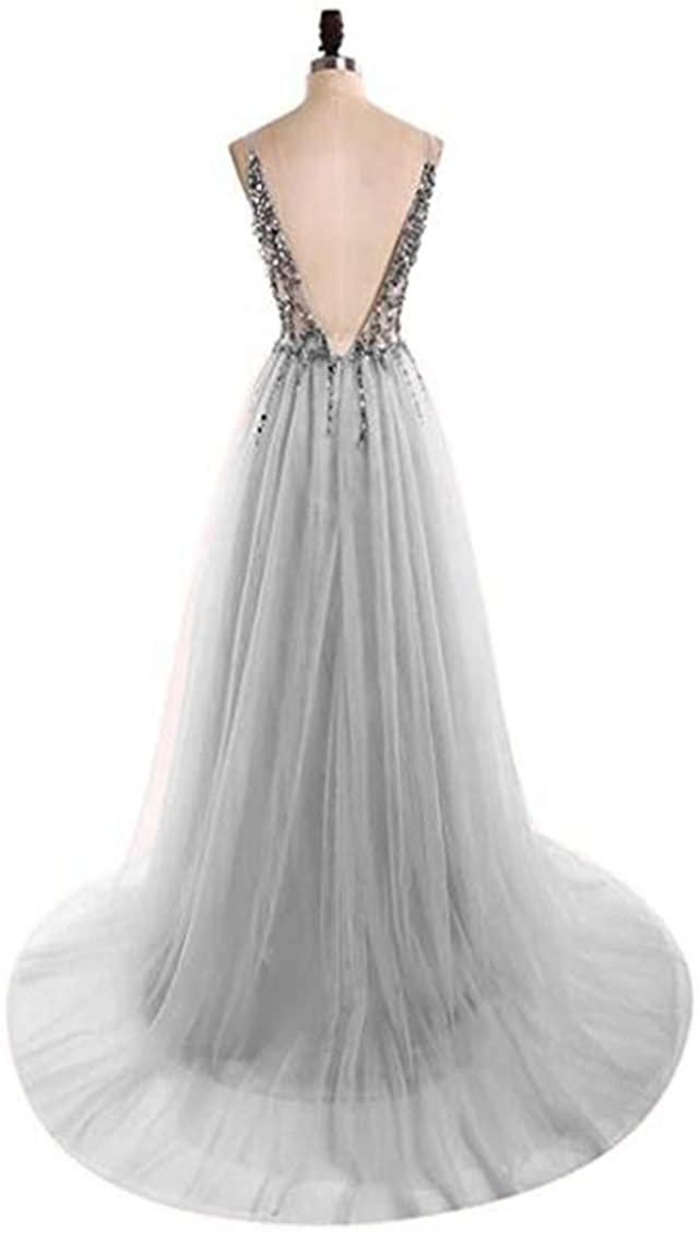 Newest Beaded Evening Dresses for Women With Tulle Chiffon Plus Size Long Formal Prom Party Gown QC1537