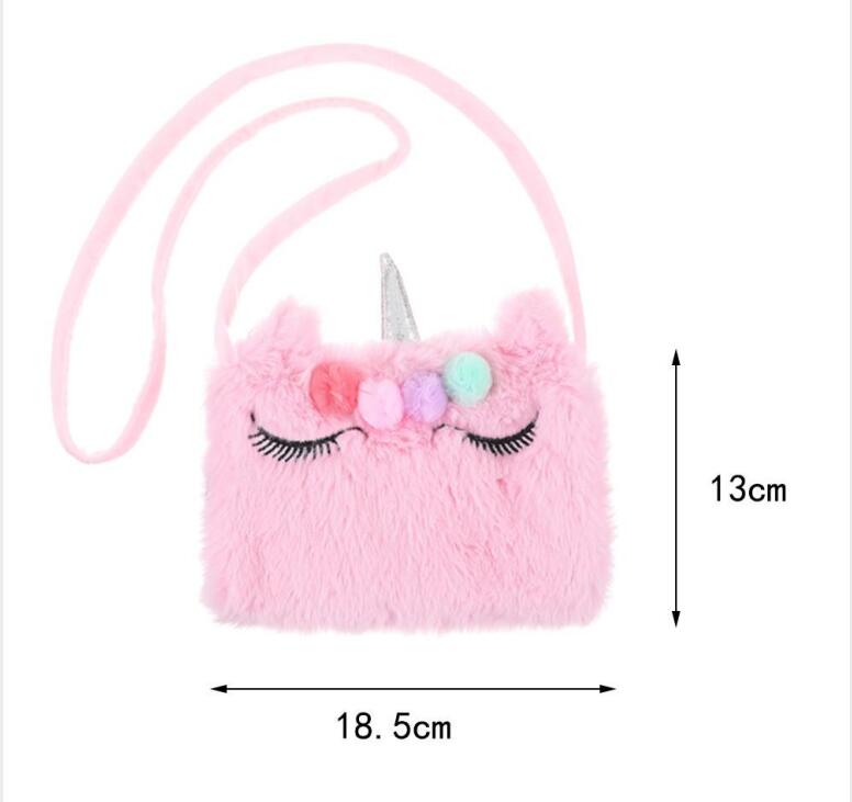 Unicorn Stuffed Cartoon Coin Purse Bag Kid Kindergarten Girl Cosmetic Bag Beach Cross Body Storage Cute Makeup Bag