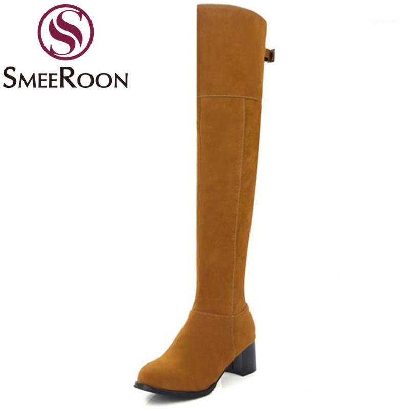 Smeeroon thigh high boots round toe middle thick heels winter boots concise comfortable over the knee woman shoes fashion1, Brown
Smeeroon thigh high boots round toe middle thick heels winter boots concise comfortable over the knee woman shoes fashion1, Brown