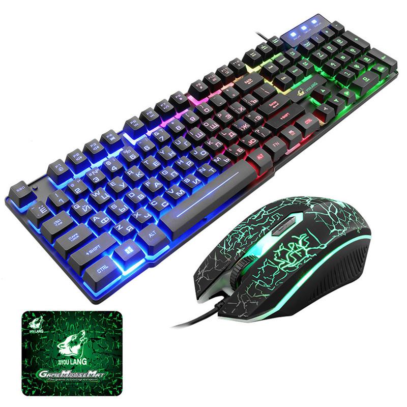VOBERRY Rainbow Backlight USB Gaming Keyboard English Russian Keyboard + 2000DPI 6 Buttons LED Gaming Mouse + Mouse Pad Set
VOBERRY Rainbow Backlight USB Gaming Keyboard English Russian Keyboard + 2000DPI 6 Buttons LED Gaming Mouse + Mouse Pad Set