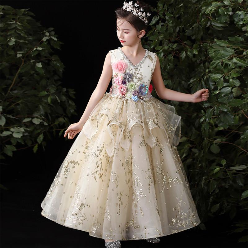 Model Show Catwalk First Communication V-Neck Florals Sequined Princess Long Dress Kids Children Birthday Evening Dress1, Champagne long
Model Show Catwalk First Communication V-Neck Florals Sequined Princess Long Dress Kids Children Birthday Evening Dress1, Champagne long