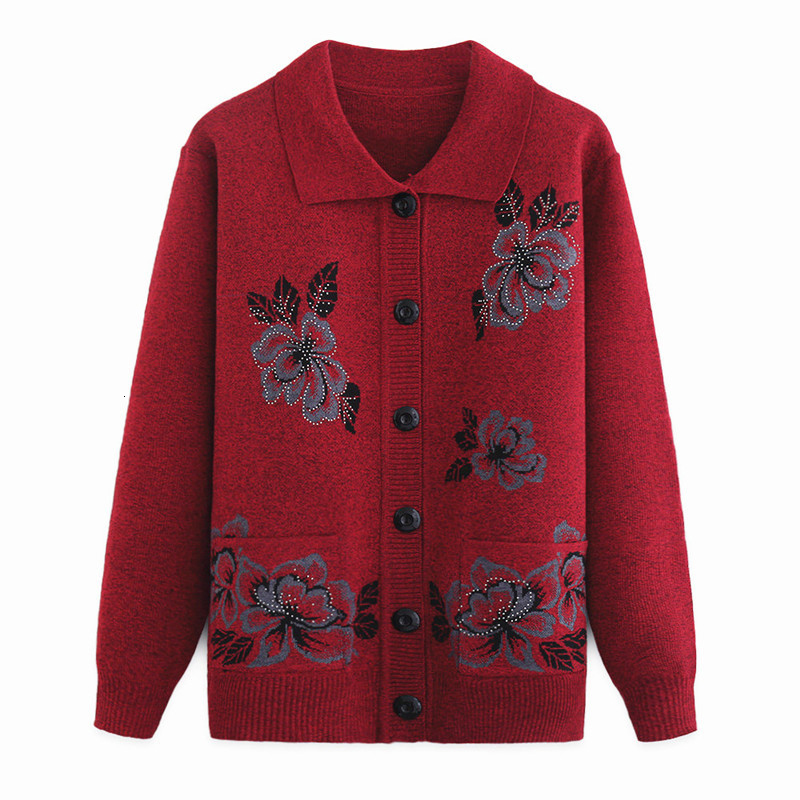 Spring Mode Autumn 2021 Middle-aged Aged Women's Mother Sweater Loose Cardigan Top R163 O02t, Purplish red.
Spring Mode Autumn 2021 Middle-aged Aged Women's Mother Sweater Loose Cardigan Top R163 O02t, Purplish red.