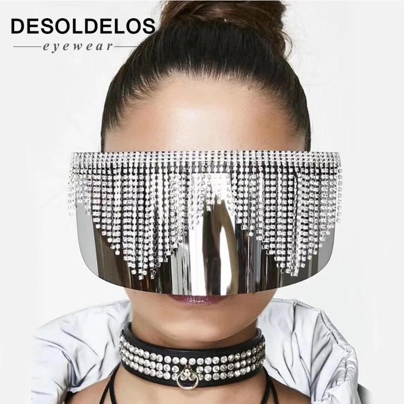 Fashion Rhinestone Oversized Mirror Sunglasses Women Men Luxury Big Frame Mask Diamond Eye Protection Silver Glasses Shade UV400
Fashion Rhinestone Oversized Mirror Sunglasses Women Men Luxury Big Frame Mask Diamond Eye Protection Silver Glasses Shade UV400