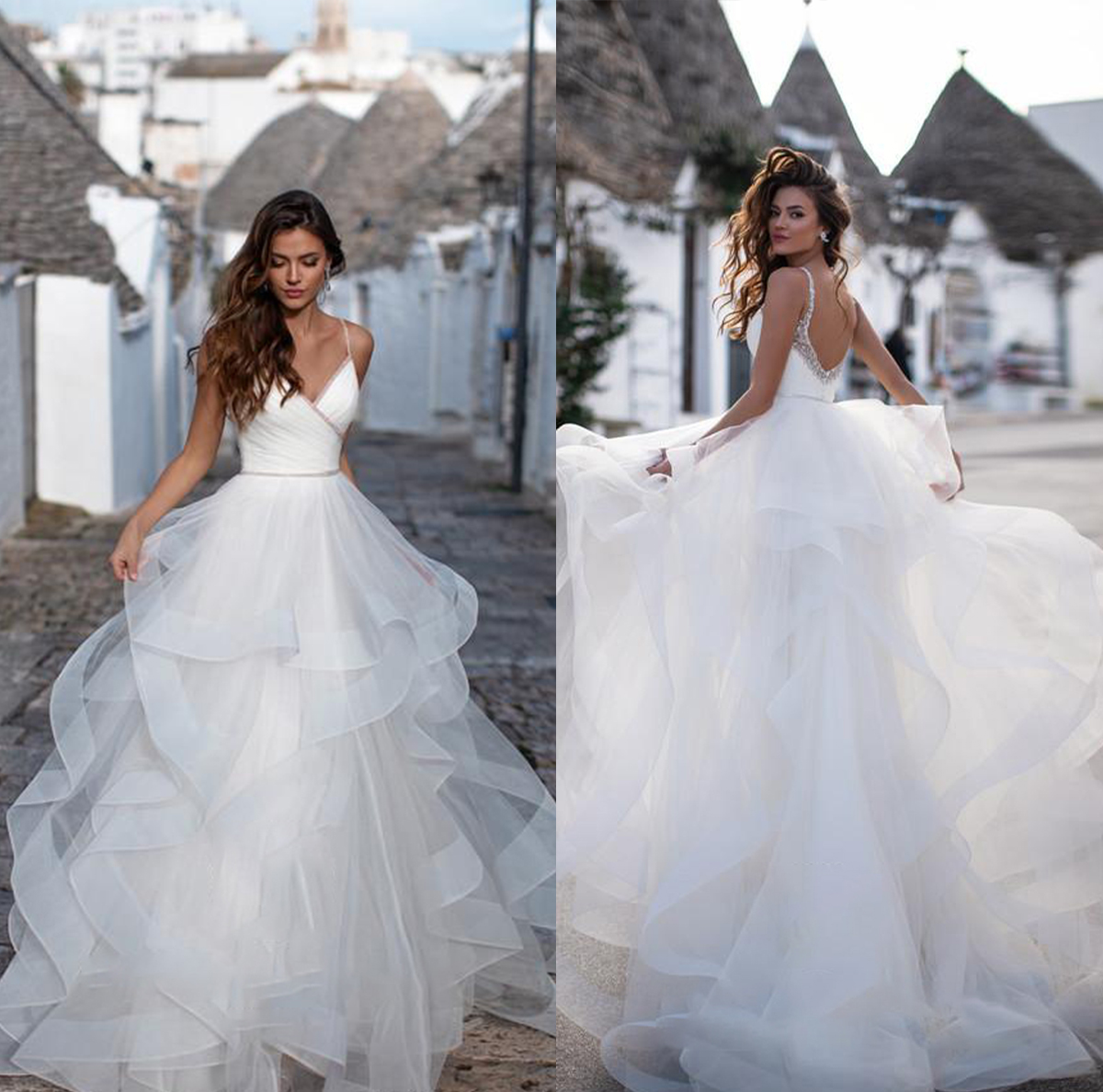 2020 Simple Boho Wedding Dresses A Line Lace Beads Tiered Skirts Sweep Train Sexy Backless Beach Wedding Gowns Customize Cheap Bridal Dress, Black
2020 Simple Boho Wedding Dresses A Line Lace Beads Tiered Skirts Sweep Train Sexy Backless Beach Wedding Gowns Customize Cheap Bridal Dress, Black
