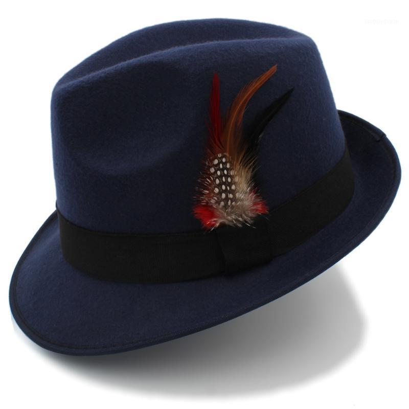 Wide Brim Hats Women 's Feminino Fedora Hat For Winter Autumn Wool Homburg Jazz Size 57cm With Fashion Feather1, Red
Wide Brim Hats Women 's Feminino Fedora Hat For Winter Autumn Wool Homburg Jazz Size 57cm With Fashion Feather1, Red
