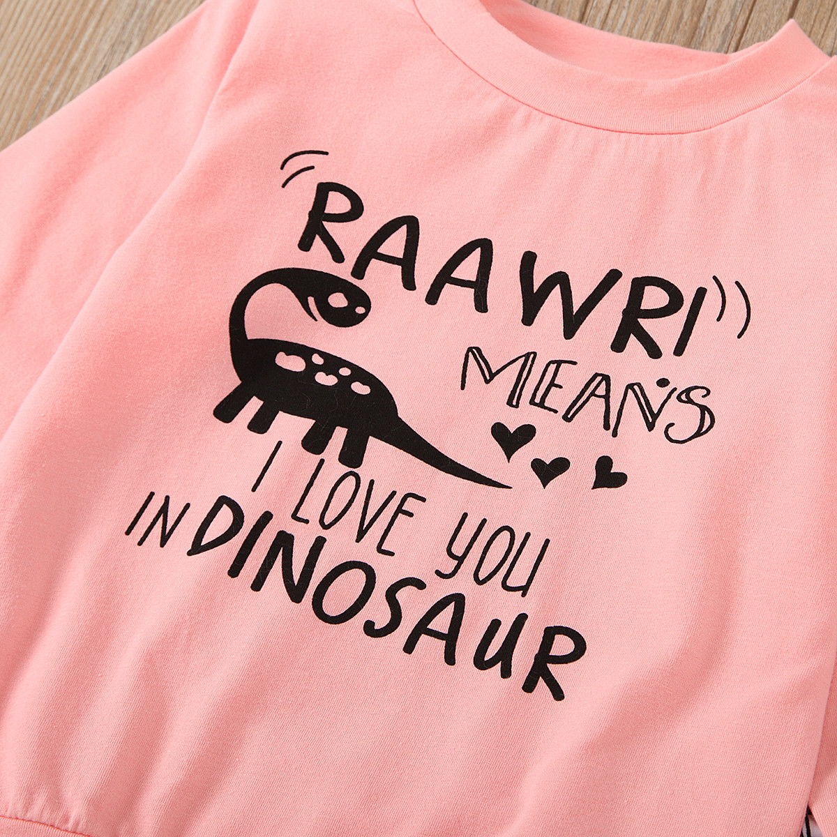 2020 Fall Spring Toddler Baby Girls Dinosaur Print Clothing Set Children Round Neck Long Sleeve Sweatshirt + Pants 0-4T Outfits Y1107
