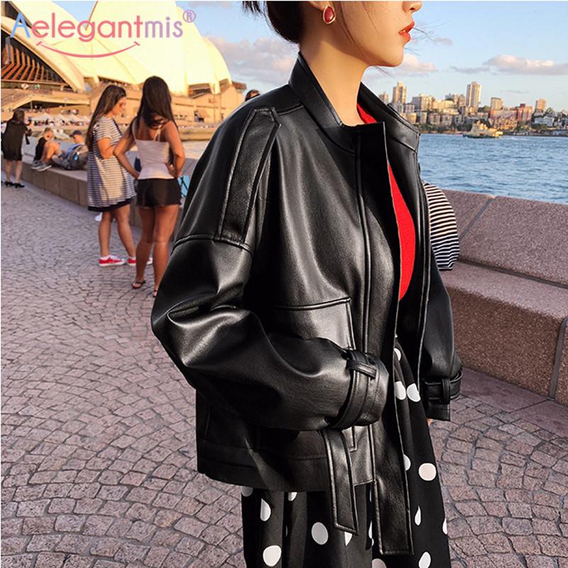 Aelegantmis Chic Black Loose Pu Faux Leather Jacket Women Soft Moto Biker Leather Jacket Ladies Street Casual Outwear Basic Coat
Aelegantmis Chic Black Loose Pu Faux Leather Jacket Women Soft Moto Biker Leather Jacket Ladies Street Casual Outwear Basic Coat