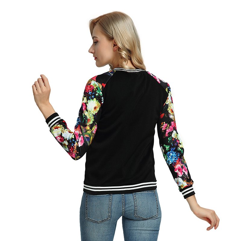 Spring Crop Jacket Women Bomber Jackets Ladies Casual Patchwork Baseball O-neck Tops Long Sleeves Coat Female Autumn Fashion New 201017