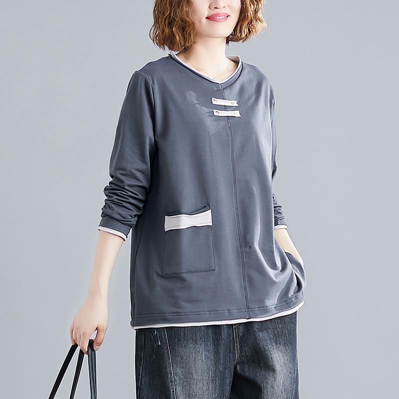 Women T shirt V neck Cotton Big Size Long Sleeve Pullover 2020 Spring Summer Thin Loose Contrast Color Fashion Loose Women Tops, Black
Women T shirt V neck Cotton Big Size Long Sleeve Pullover 2020 Spring Summer Thin Loose Contrast Color Fashion Loose Women Tops, Black