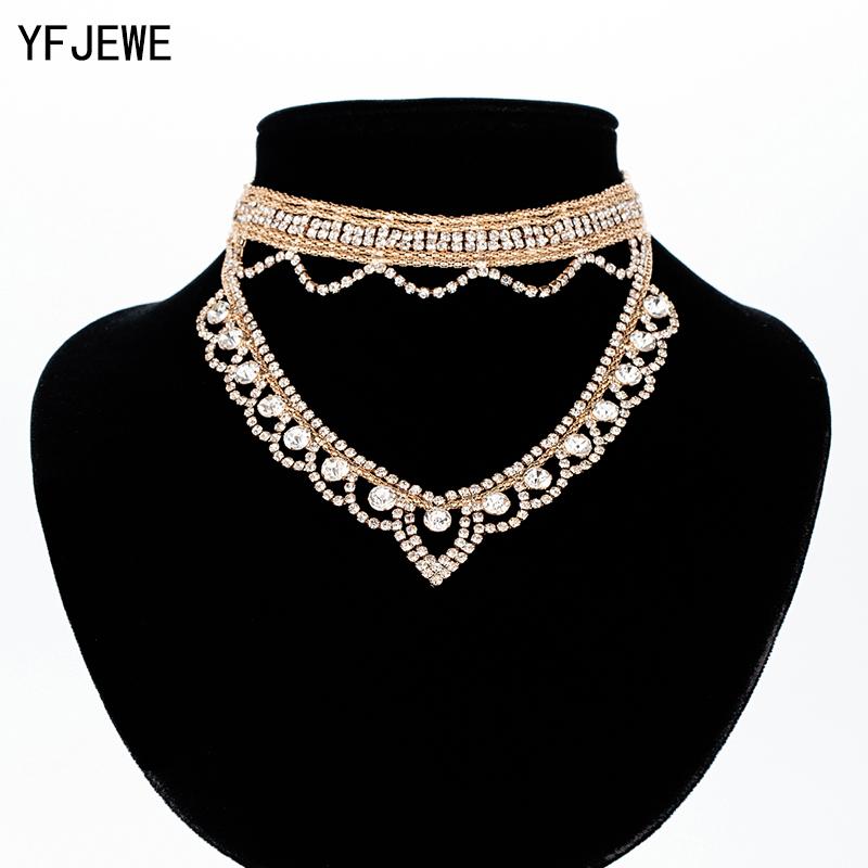Chokers YFJEWE Women Full Rhinestone Pendant Jewelry Collar Necklace Heart Stylish Wedding Clavicle Necklaces Choker N358
Chokers YFJEWE Women Full Rhinestone Pendant Jewelry Collar Necklace Heart Stylish Wedding Clavicle Necklaces Choker N358