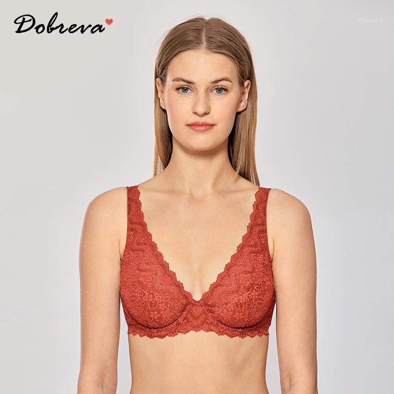 DOBREVA Women's Plus Size Lace Bralette Plunge Sexy Unlined Underwire Bra1, Mint green04
DOBREVA Women's Plus Size Lace Bralette Plunge Sexy Unlined Underwire Bra1, Mint green04