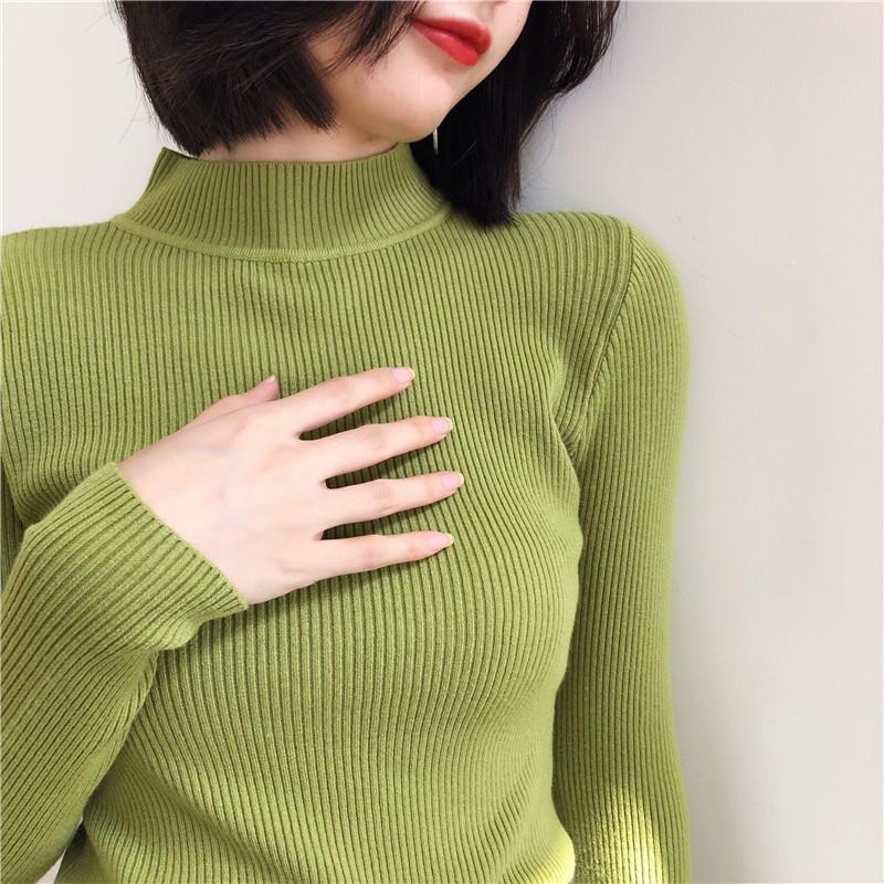 Sweater 2020 new autumn and winter long sleeves with slim bottoming shirt half high neck pullover sweater, Black
Sweater 2020 new autumn and winter long sleeves with slim bottoming shirt half high neck pullover sweater, Black
