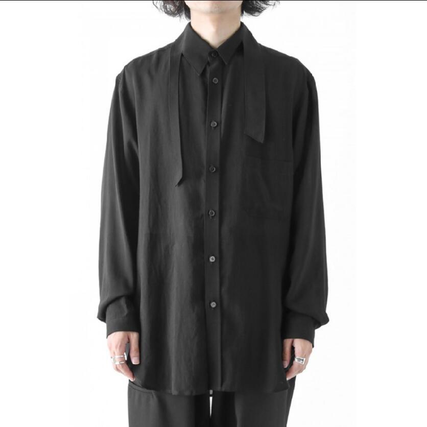 2020 Size S- Plus Super Loose Male Shirt Irregular Collar Long Black Sleeve Hair Stylist Personality Clothes Mwr5 
2020 Size S- Plus Super Loose Male Shirt Irregular Collar Long Black Sleeve Hair Stylist Personality Clothes Mwr5