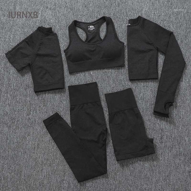Yoga Clothes breathable and Quick-drying Running Sports Seamless Fitness Suit Yoga Set Long-sleeve T-shirt Bra Five-piece Suit1, Black
Yoga Clothes breathable and Quick-drying Running Sports Seamless Fitness Suit Yoga Set Long-sleeve T-shirt Bra Five-piece Suit1, Black