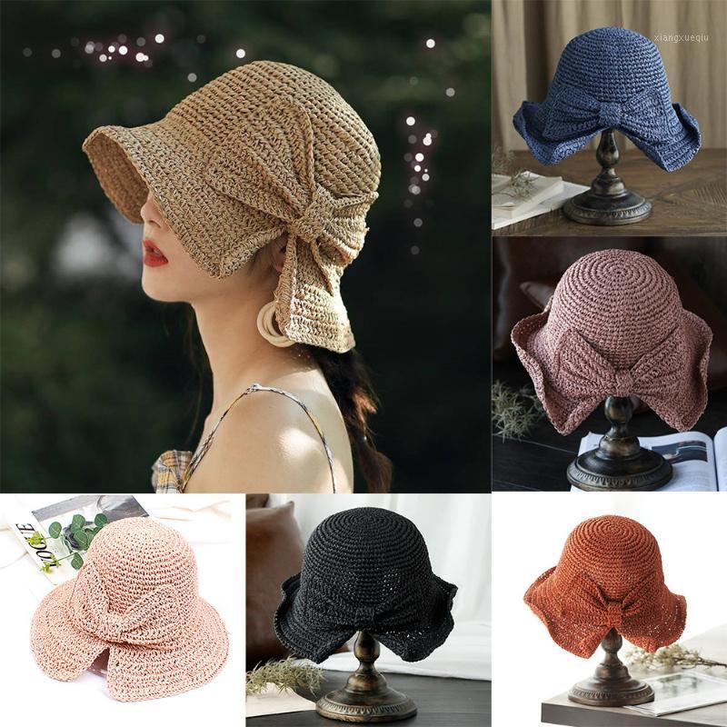 Bow Straw Sun Hat Wide Brim Floppy Summer Hats For Women Beach Panama Dome Bucket Femme Shade A25637, Blue;gray
Bow Straw Sun Hat Wide Brim Floppy Summer Hats For Women Beach Panama Dome Bucket Femme Shade A25637, Blue;gray