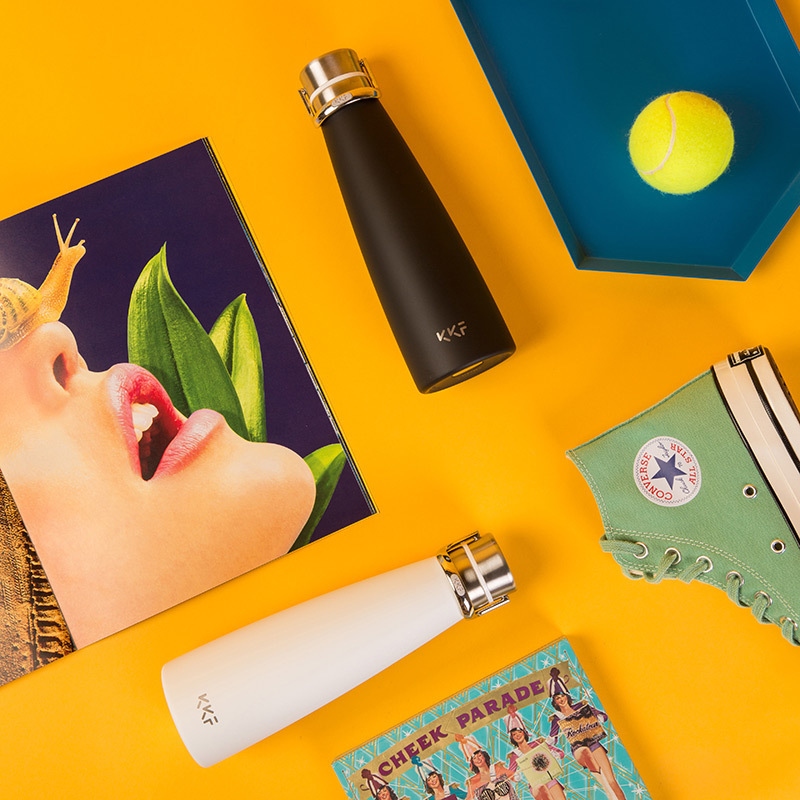 KKF Vacuum Bottle 475ML Stainless Steel Thermos 24H Insulation Cup Normalversion Flask Sports Travel Mug Cold Cup Thermos 201204