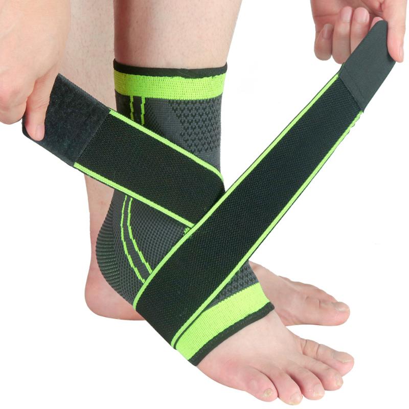 

2 PCS 3D Weaving Elastic Nylon Strap Ankle Support Brace Badminton Basketball Football Taekwondo Fitness Heel Protector, Black