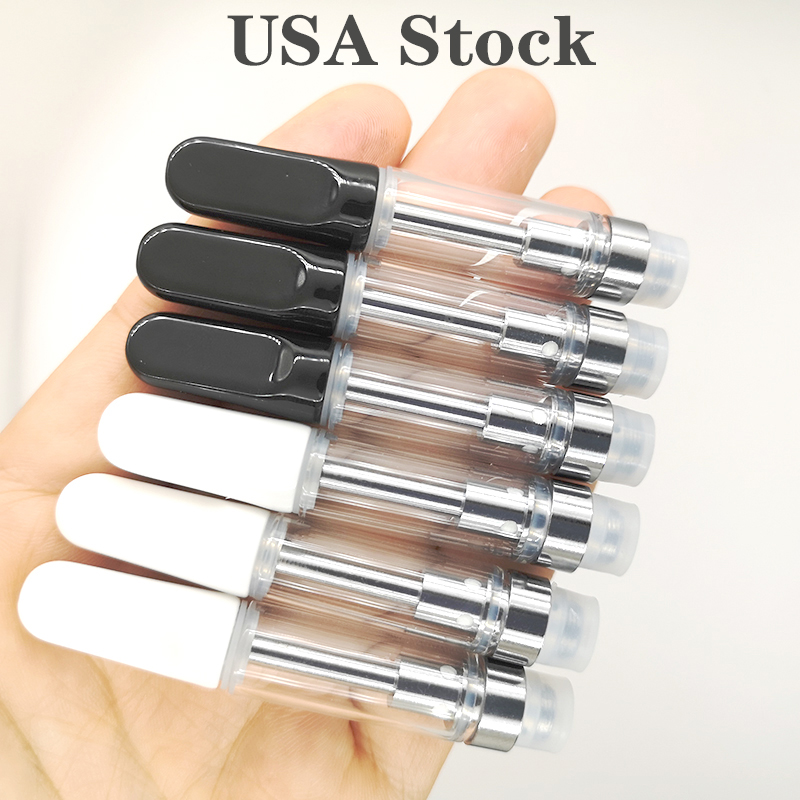 

Vapes Carts Ceramic Coil Vape Pens USA STOCK 510 Thread Atomizer Top Quality Empty Vaporizer E cigarette Glass Tank 0.8/1 ML Thick Oil Cartridges 2-5days delivery