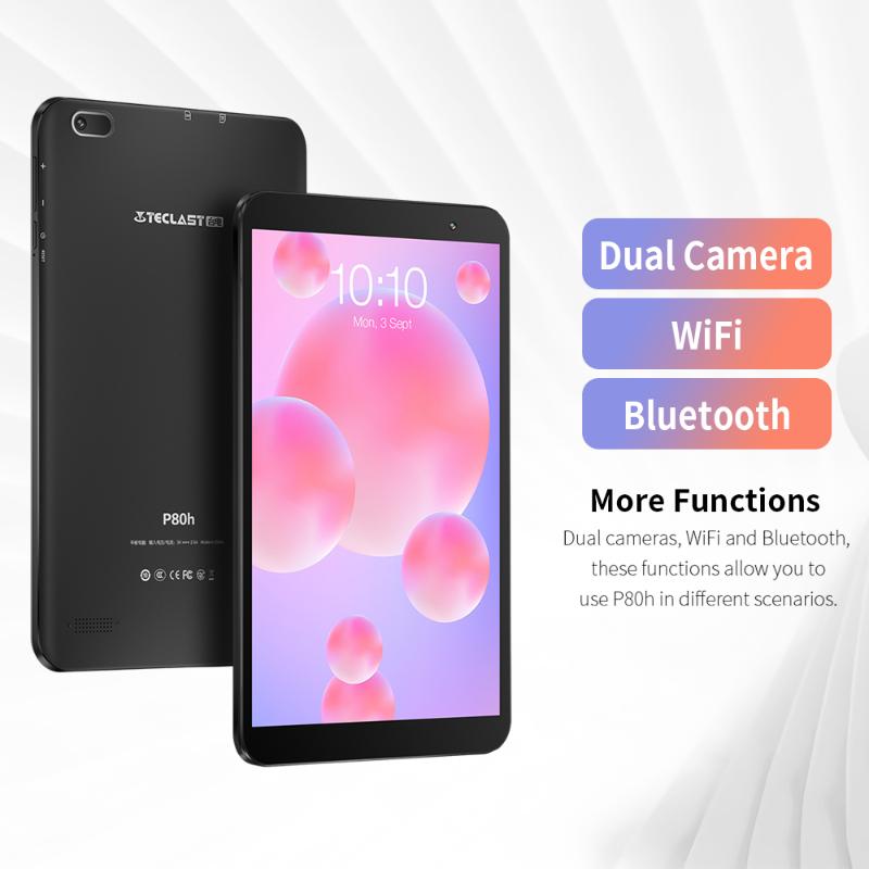 

Teclast P80H 8 Inch Tablet Tablets PC 1280*800 IPS Android 10.0 Quad core 2GB RAM 32GB ROM Dual Camera GPS Wifi Bluetooth, As pic