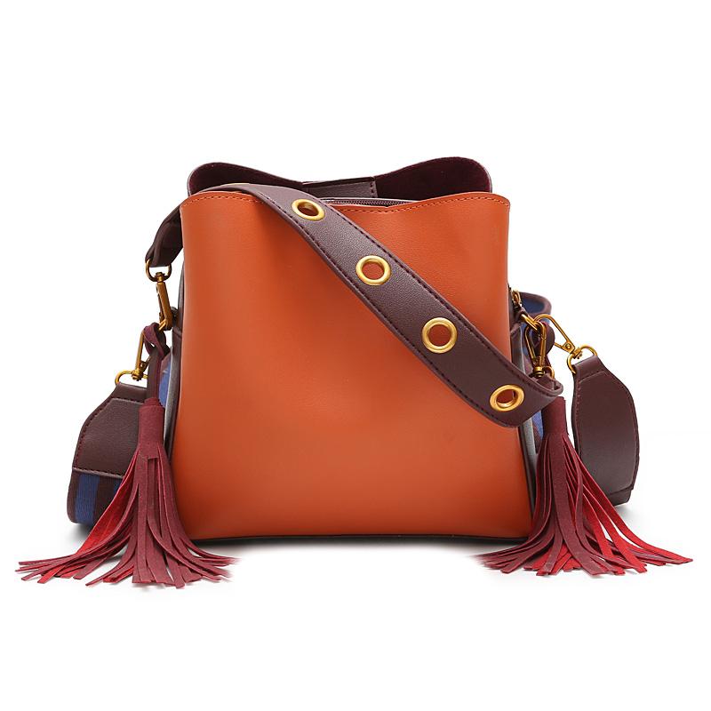 BENVICHED Women Leather Handbags Shoulder Bag Ladies Crossbody Bag Width Strap Bucket bags for women 2020 bolsa feminina L116, Orange purple
BENVICHED Women Leather Handbags Shoulder Bag Ladies Crossbody Bag Width Strap Bucket bags for women 2020 bolsa feminina L116, Orange purple