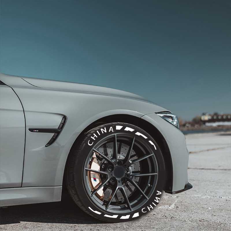 Custom Car Tire Letters Stickers DIY Tire Lettering Kit 26 Letters Blade Pattern Reflective 26 Letters Kits Decal Car