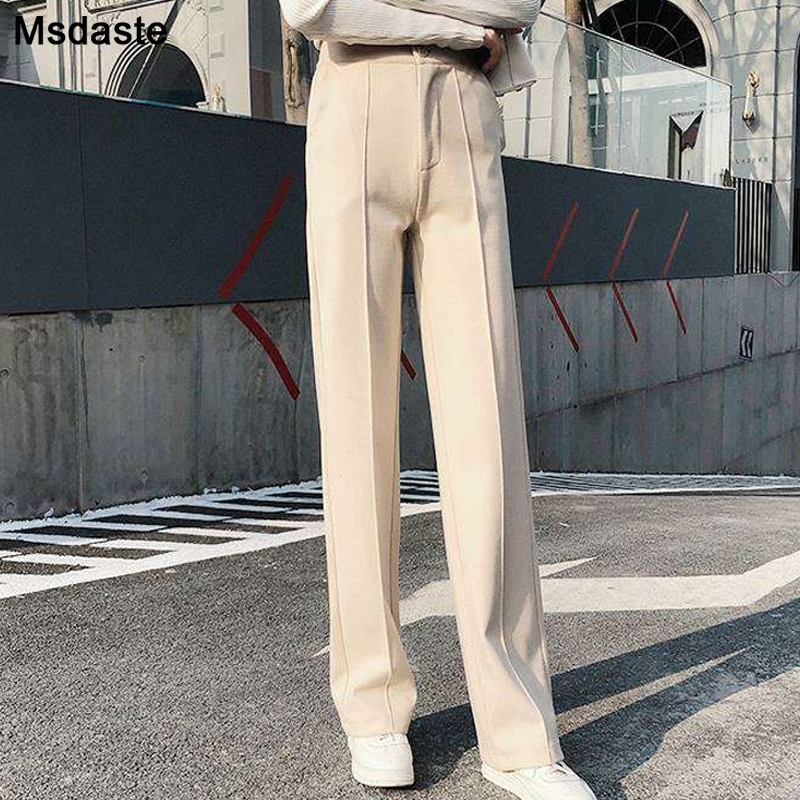 Woolen Pants Women Winter Warm Casual Lady Straight Pants High Waist Plus Size S~3XL Wide Leg Female Pantalon Woman Trousers 201106, Brown
Woolen Pants Women Winter Warm Casual Lady Straight Pants High Waist Plus Size S~3XL Wide Leg Female Pantalon Woman Trousers 201106, Brown