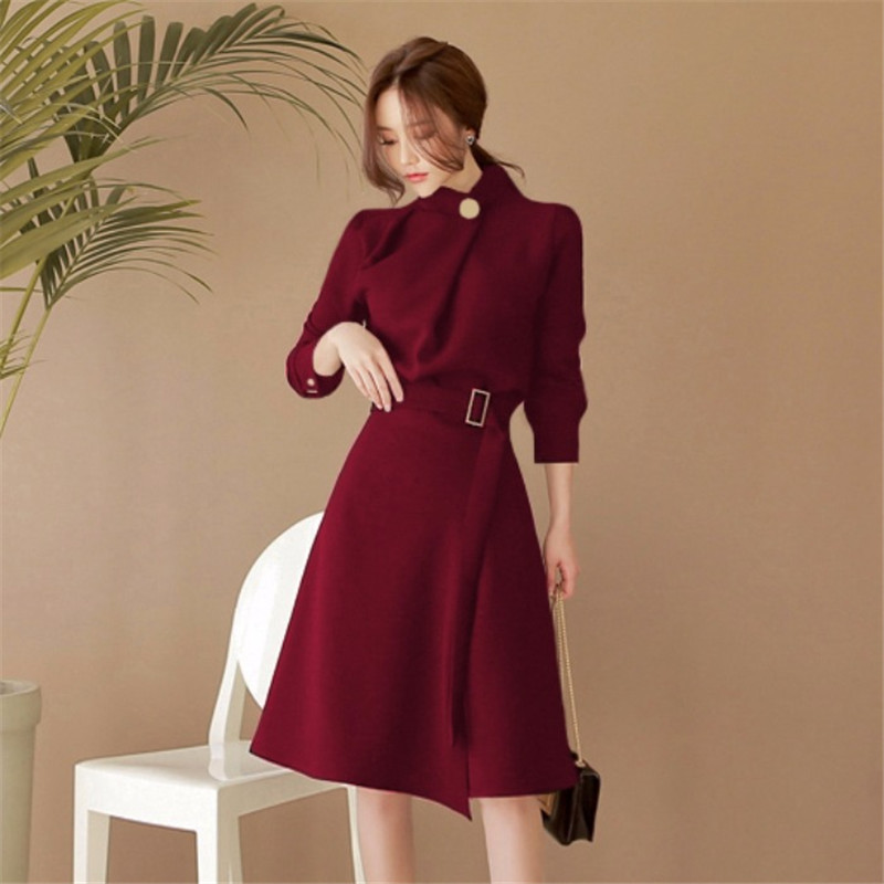 2021 Ol Vintage Celebrity Elegant Fall Female New Fashion Goddess Work a Track Line at Knee Height Black Burgundy Dress 9EUU
2021 Ol Vintage Celebrity Elegant Fall Female New Fashion Goddess Work a Track Line at Knee Height Black Burgundy Dress 9EUU