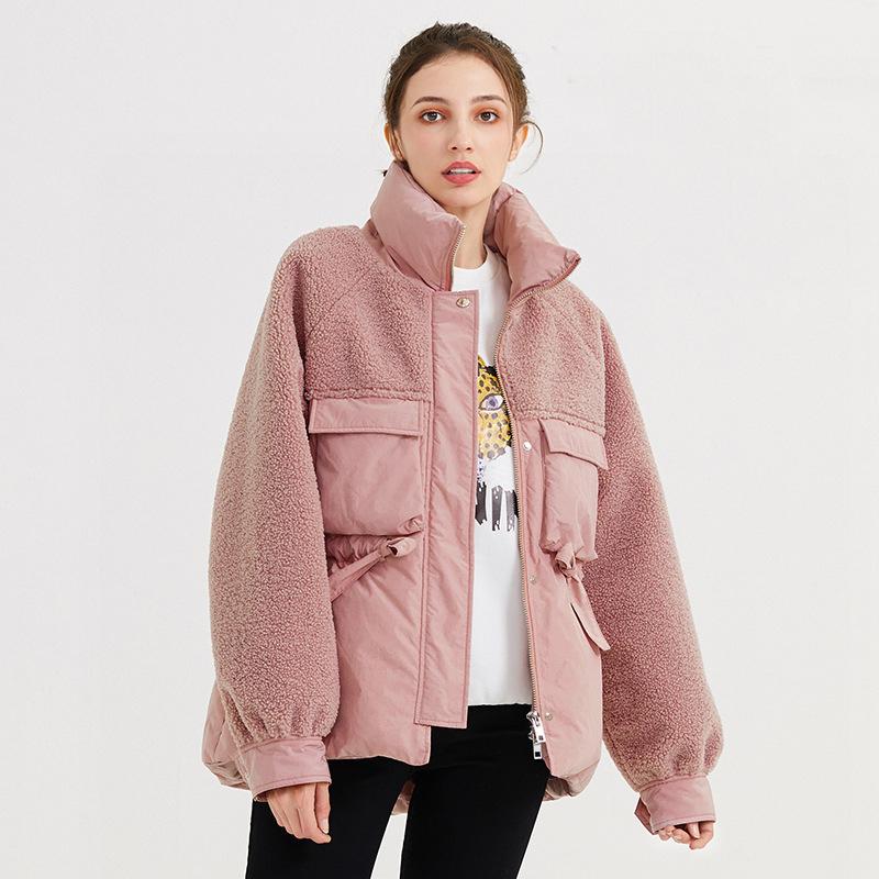 2020 winter new women granular velvet down jacket patchwork collar outerwear with pull-rope khaki and light pink
2020 winter new women granular velvet down jacket patchwork collar outerwear with pull-rope khaki and light pink