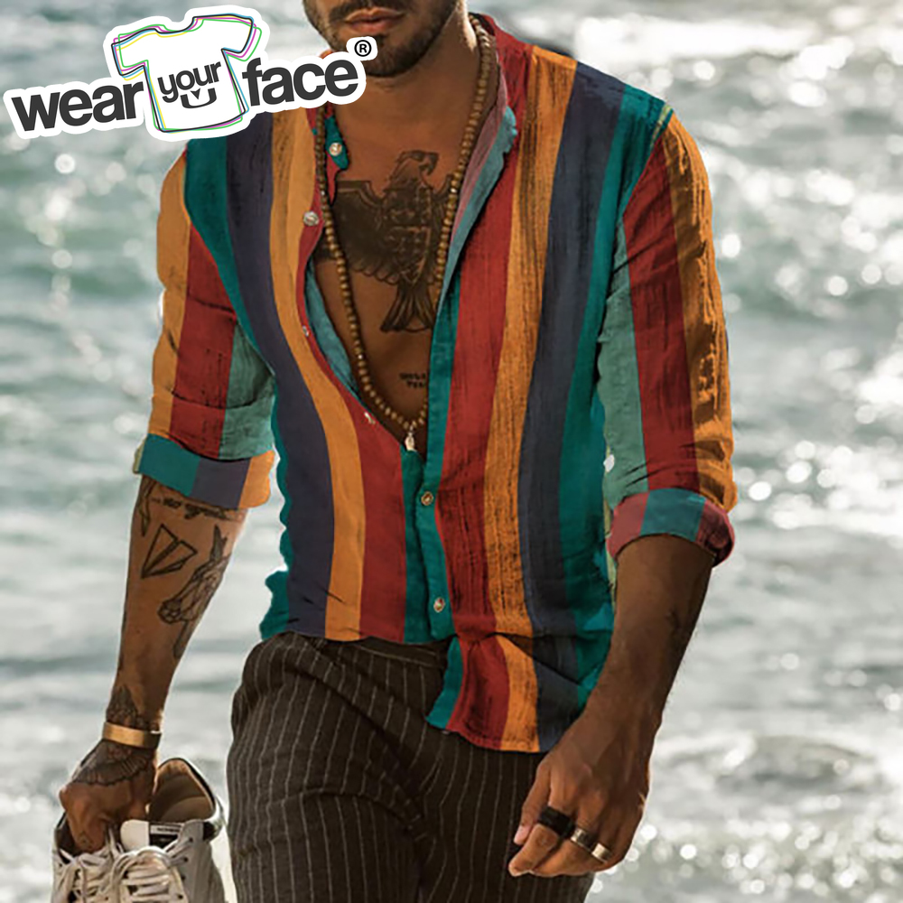 Flowers Colorful Stripe Dress Shirts 3D All Over Printed Hawaiian Casual Button Up Full Sleeve Summer Beach Streetwear Men Clothing, White;black
Flowers Colorful Stripe Dress Shirts 3D All Over Printed Hawaiian Casual Button Up Full Sleeve Summer Beach Streetwear Men Clothing, White;black