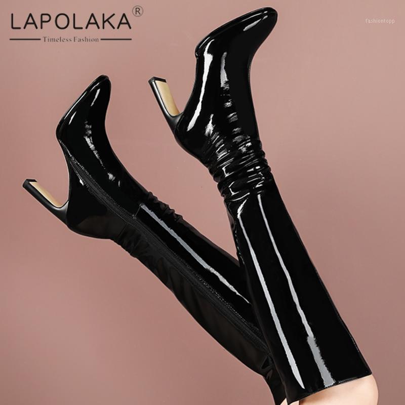 Lapolaka New Arrival Women Knee High Boots Patent Leather High Heels Zip Warm Autumn Winter Boots Ladies Party Shoes 34-421, Black
Lapolaka New Arrival Women Knee High Boots Patent Leather High Heels Zip Warm Autumn Winter Boots Ladies Party Shoes 34-421, Black