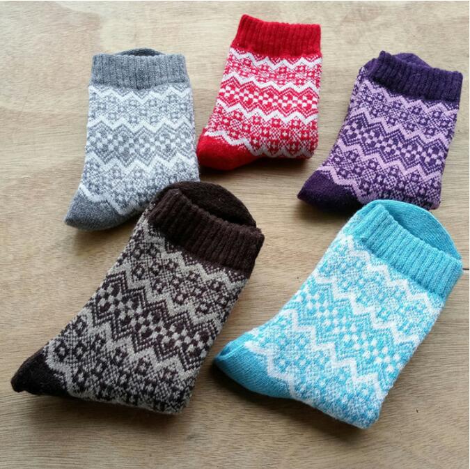 rabbit wool warm socks for girls lady men winter jacquard soft sock hot floor sleep socks Adult Christmas Stockings