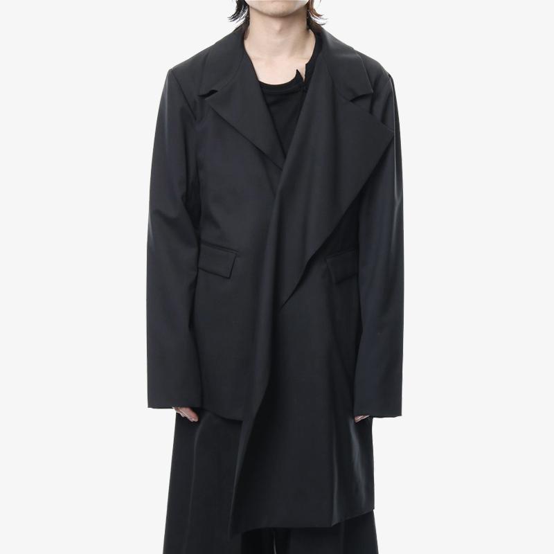 Autumn and winter irregular simple windbreaker mid-length niche designer Yamamoto wind men' blazer, Black
Autumn and winter irregular simple windbreaker mid-length niche designer Yamamoto wind men' blazer, Black