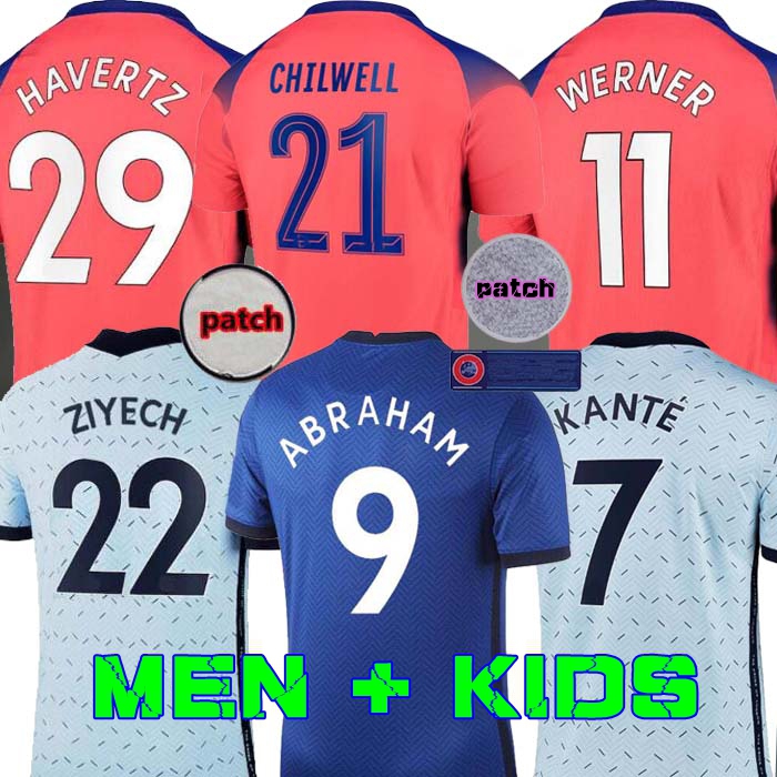 20 21 soccer jerseys ABRAHAM WERNER HAVERTZ CHILWELL ZIYECH LAMPARD football shirt PULISIC Camiseta KANTE MOUNT 2020 2021 Men + Kids kit se