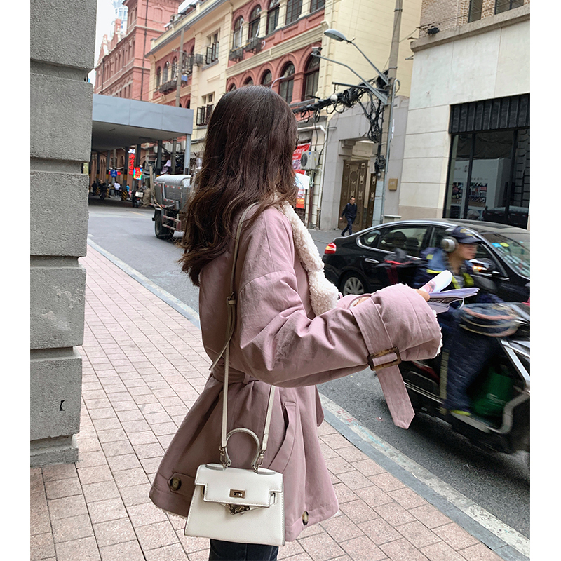 MISHOW Two Side Avaliable Winter Coat For Women Lambswool Parka Waist Belt Slim Jacket MX19D8332 201017