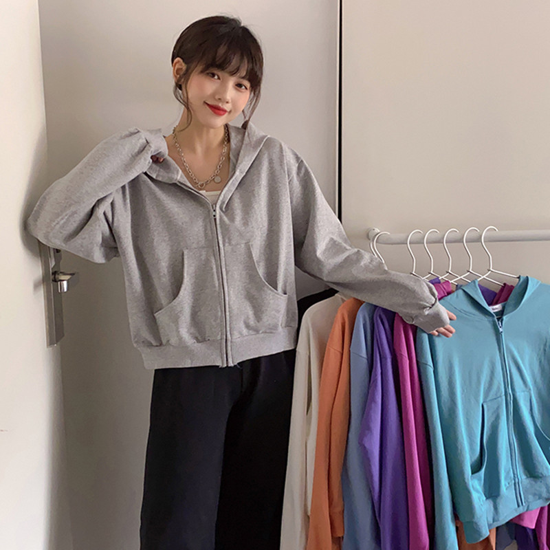 2021 New 8 sweet colors Korean soild colour jackets hoodie jacket with zipper casual clothes female tops women's coat (f4100) G71C, Orange
2021 New 8 sweet colors Korean soild colour jackets hoodie jacket with zipper casual clothes female tops women's coat (f4100) G71C, Orange