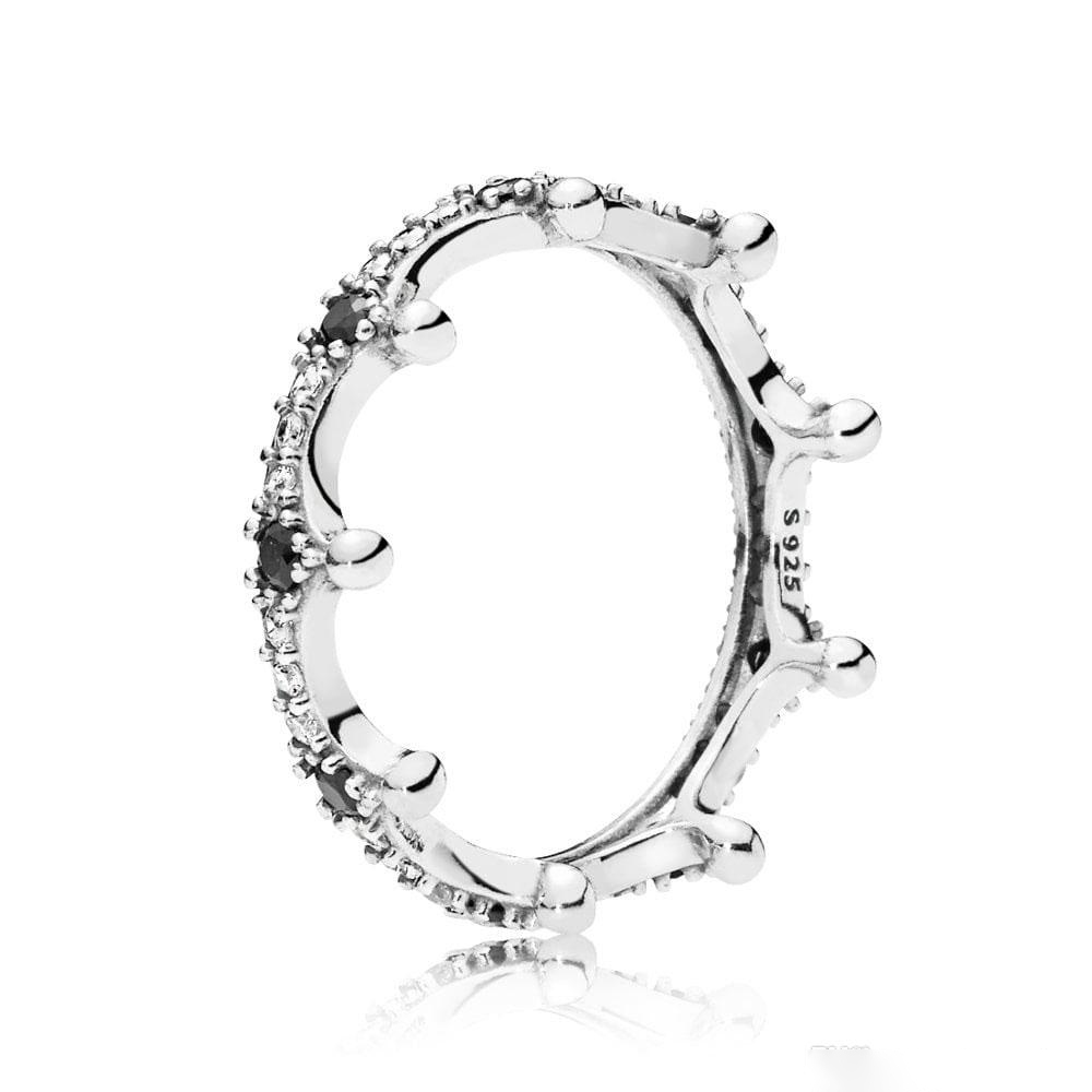 Factory wholesale 25 Sterling Ring Silver Enchanted Crown with Clear and Black CZ Fit Jewelry Engagement Wedding Lovers Fashion Ring For Women 
Factory wholesale 25 Sterling Ring Silver Enchanted Crown with Clear and Black CZ Fit Jewelry Engagement Wedding Lovers Fashion Ring For Women