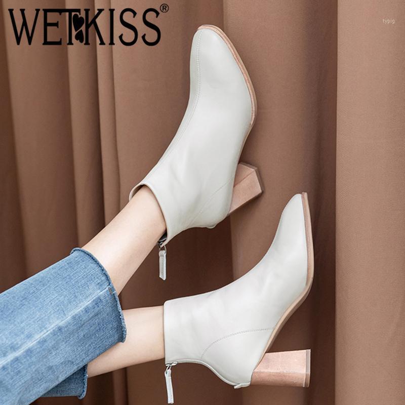 WETKISS High Heels Thick Boots Women Cow Leather Ankle Booties Fashion Zip Shoes Female Square Toe Shoes Ladies Winter 2020 New1, Black
WETKISS High Heels Thick Boots Women Cow Leather Ankle Booties Fashion Zip Shoes Female Square Toe Shoes Ladies Winter 2020 New1, Black