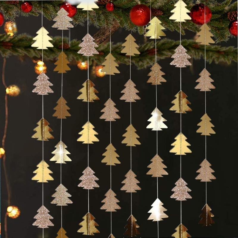Glitter Champagne Gold Christmas Tree Garlands for Xmas Party Wall Hanging String Backdrop Living Room Window Doorway Decoration
Glitter Champagne Gold Christmas Tree Garlands for Xmas Party Wall Hanging String Backdrop Living Room Window Doorway Decoration