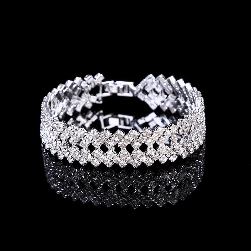 Silver Crystal Wedding Jewelry Bangles Bracelets for Women Costume Jewelry Cubic Zirconia Diamond Bridal Chain Bracelet
Silver Crystal Wedding Jewelry Bangles Bracelets for Women Costume Jewelry Cubic Zirconia Diamond Bridal Chain Bracelet