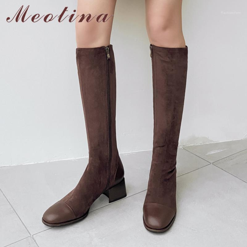 Meotina Long Boots Women Shoes Genuine Leather High Heel Knee High Boots Chunky Heels Zipper Stretch Lady Autumn Winter 401, Black synthetic lin
Meotina Long Boots Women Shoes Genuine Leather High Heel Knee High Boots Chunky Heels Zipper Stretch Lady Autumn Winter 401, Black synthetic lin