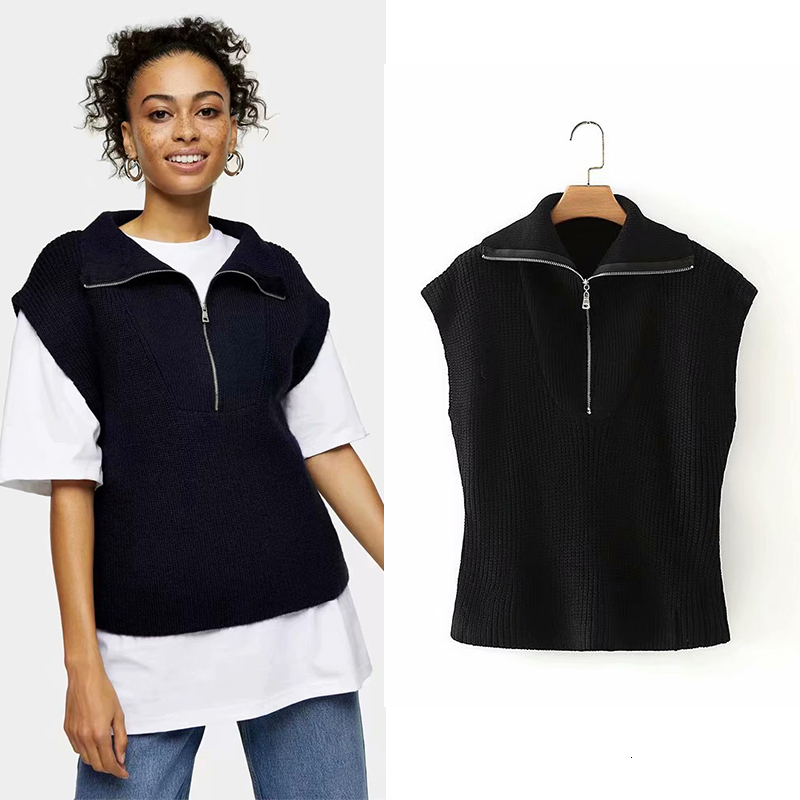 New Women Autumn Elastic Knitted Sweater Vest Casual Zipper Pullover Jumper Lady 2021 Sleeveless Causal Female Knitting Swearters 77ze, Black
New Women Autumn Elastic Knitted Sweater Vest Casual Zipper Pullover Jumper Lady 2021 Sleeveless Causal Female Knitting Swearters 77ze, Black