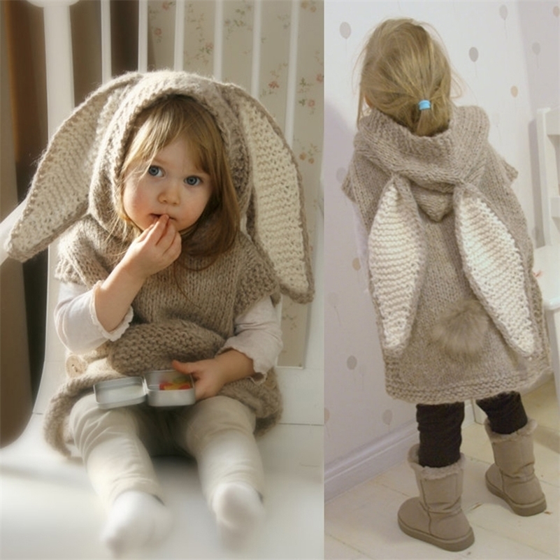 New Winter Rabbit Ears Knitting Baby Girl Clothes Hooded Girls Toddler Girls Clothes Girl Long Coat For Girls Fall Cute 201106, Brown
New Winter Rabbit Ears Knitting Baby Girl Clothes Hooded Girls Toddler Girls Clothes Girl Long Coat For Girls Fall Cute 201106, Brown