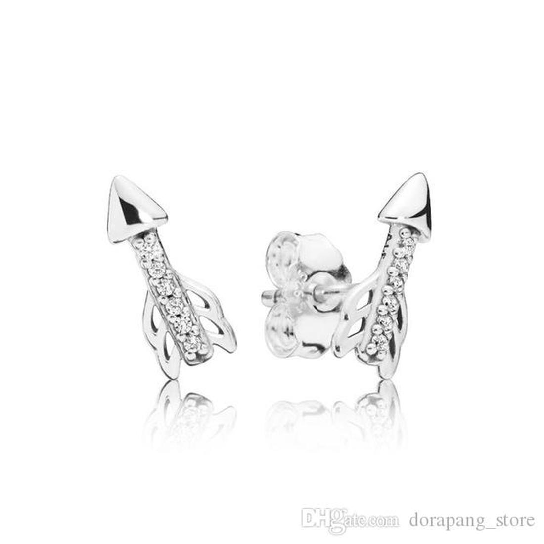Designer Jewelry 925 Silver Earring Heart Ear Studs Fit DIY Dangler Wholesale Factory Love Earrings For Women Gifts European Style Whole