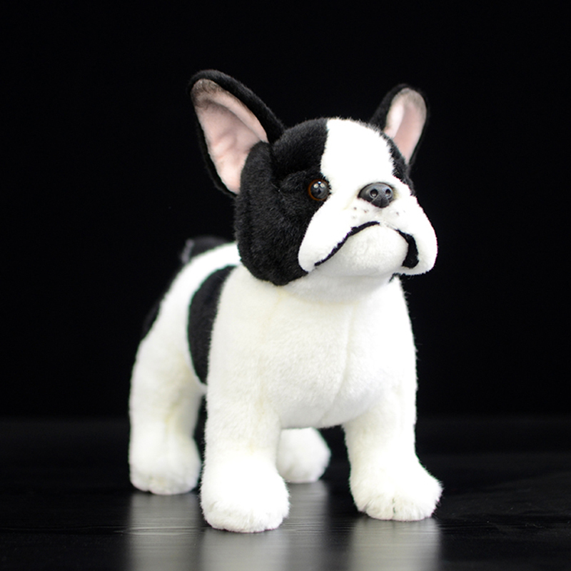 Real Life Standing France Bulldog Chihuahua Plush Toys Soft Lifelike Dog Stuffed Animal Shiba Inu Kids Baby Christmas Gifts LJ201126