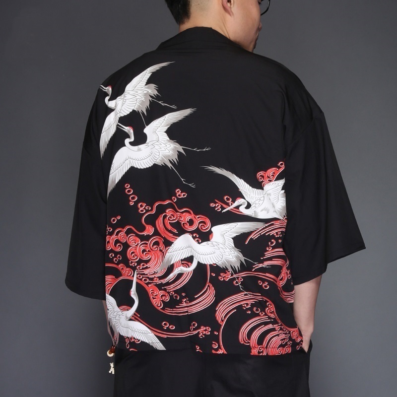 Hawaiian Shirt Men Clothes Japanese Streetwear Extra Long Chinese Male Shirt Cool Blouse Male Kimono Cardigan ZZ2003 201120