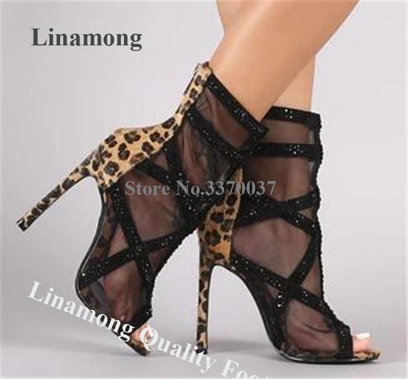 Linamong Sexy Bling Bling Rhinestone Mesh Stiletto Heel Patchwork Short Boots Lace Crystal Straps Leopard High Heel Ankle Boots1, As picture
Linamong Sexy Bling Bling Rhinestone Mesh Stiletto Heel Patchwork Short Boots Lace Crystal Straps Leopard High Heel Ankle Boots1, As picture