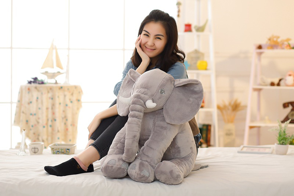 Baby Elephant Appease Pillow Kid Sleeping Back Cushion Cartoon Plush Stuffed Pillow Christmas Gift for Baby Girls Boy Gift LJ201014