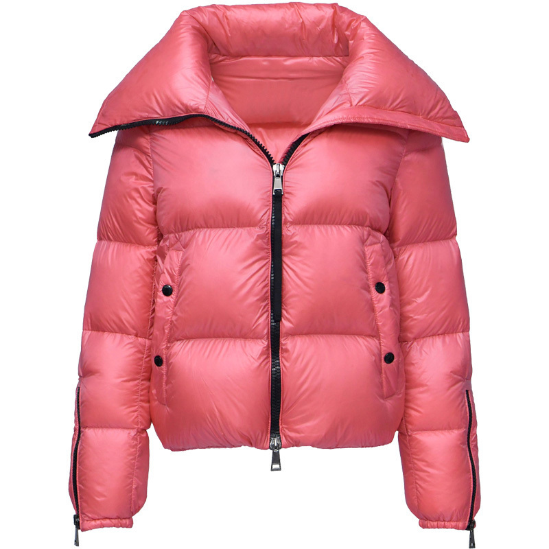 90% White Duck Down Coat Winter Jacket Women Stand Collar Solid Black Female Down Coat Loose Oversized Womens Short Puffer Parka 201019