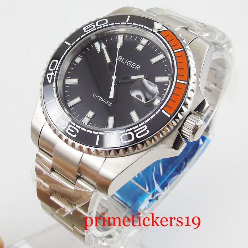 Wristwatches Black Red Bezel 43mm Dial Date Stainless Steel Strap Automatic Movement Mens Watch1, Mingzhu2813
Wristwatches Black Red Bezel 43mm Dial Date Stainless Steel Strap Automatic Movement Mens Watch1, Mingzhu2813