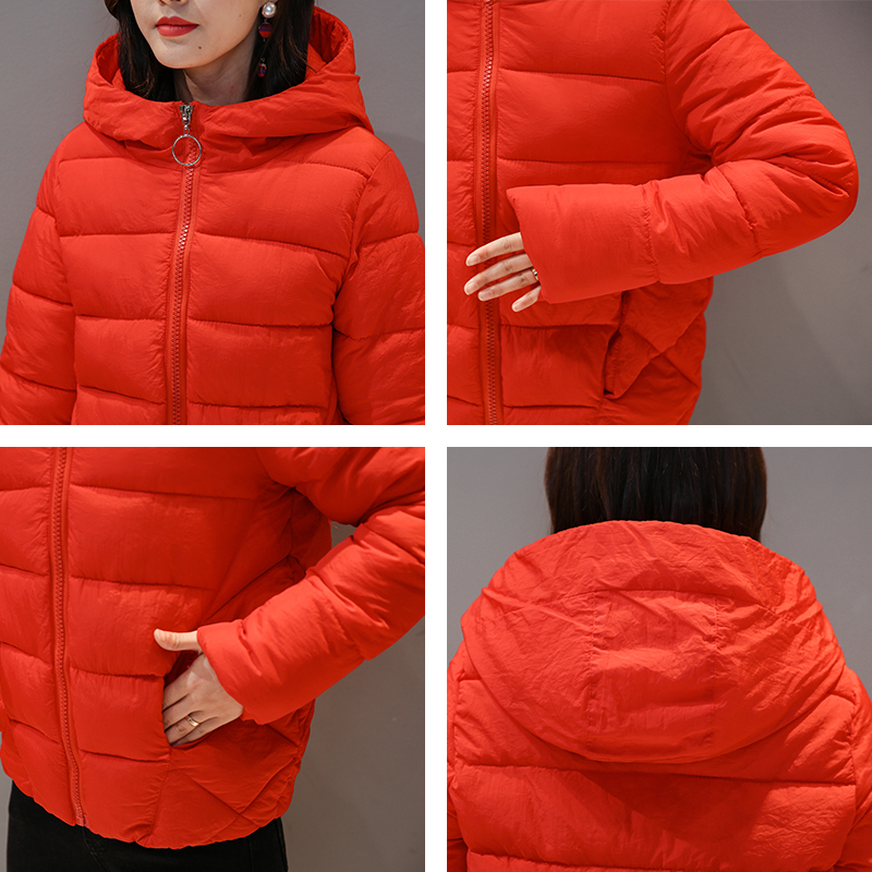 Plus size 4XL 5XL 6XL Women Down Jacket Winter 6 Colors Hooded Short Down Coat Solid Casual Female Puffer Jackets 201019